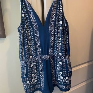 Aztec Navy Blue Romper